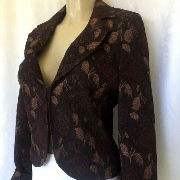 Karen Millen Blazer Jacket Textured Floral Rose 12 - Picture 6 of 8